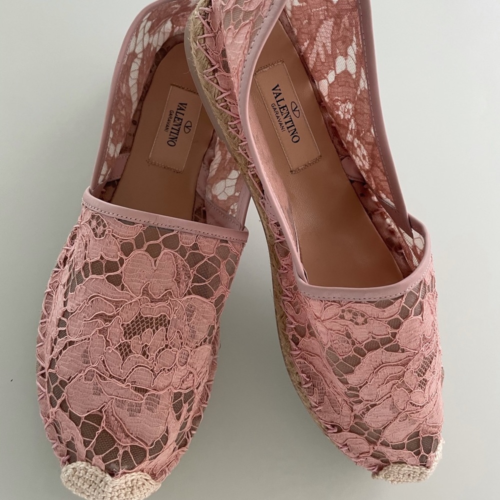 Valentino butterfly lace & mesh espadril shoes 38